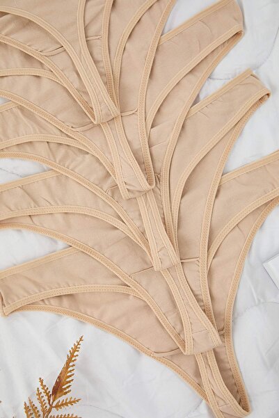 Trendyol Curve Σετ 5 βαμβακερά ελαστικά πλεκτά εσώρουχα μεγάλου μεγέθους Brazilian TBBAW26CM00013