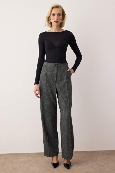 Trendyol Collection EXCLUSIVE Спеціальна колекція Антрацит Широкі штани з широкими штанинами TWOAW26PL00116