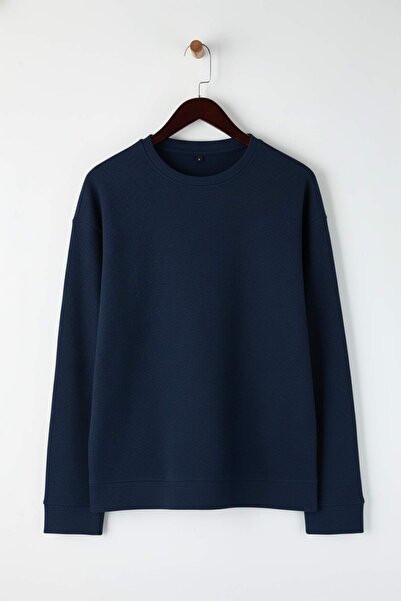 Trendyol Collection Black-Navy Blue 2-Pack 100% Cotton Long Sleeve Regular/Normal Fit T-Shirt Tmnaw24Ts00001