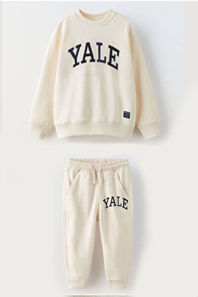 Monila New Season Unisex Children's 3 Thread Crew Neck Sweatshirt and Sweatpants Bottom Top Set