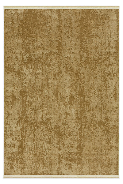 SEVENHILL Picasso 1002 Gold Sanatsal Desenli Salon Yatak Odası Halısı Kaymaz ...