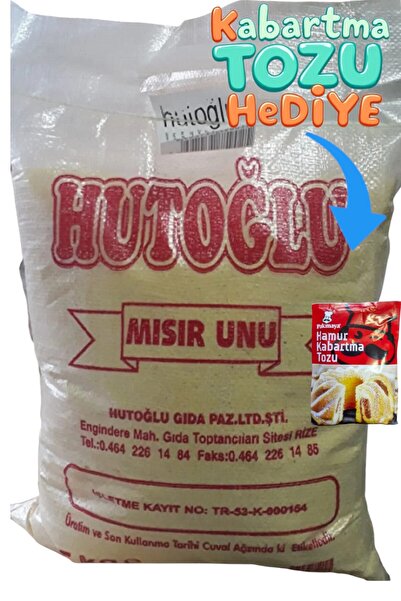 HUTOĞLU Mısır Unu Ekmeklik Orta Kalınlıkta Taş Değirmeni Birinci Sınıf 5 kg.