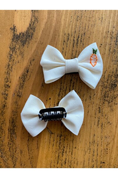 EGOMİ Carrot Embroidered Hairless Baby Hair Clip (1 Piece)