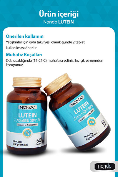 Nondo Lutein Zeaxanthin Complex 60 Tablets (Astaxanthin Selenium Zinc Vitamin 6 Different Vitamins)