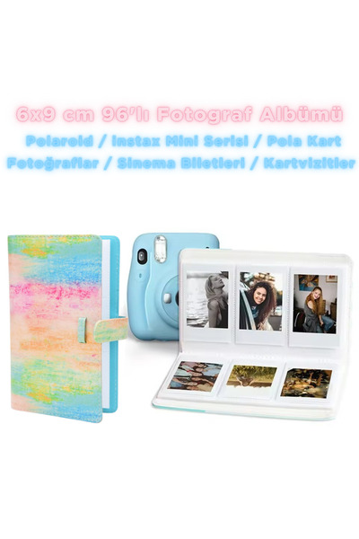 Trendfone Instax Mini Albüm 96 Fotoğraf Kapasiteli Renkli Albüm