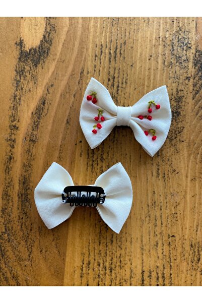 EGOMİ Cherry Embroidered Hairless Doll Hairpin (1 Piece)