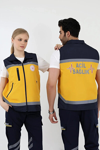 bianada Acil Sağlık Unisex Yazlık Yelek - Sarı
