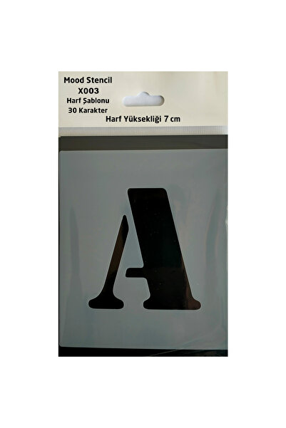 Mood Stencil Stencil Harf Boyama Şablonu X003 Harf Yüksekliği 7 cm