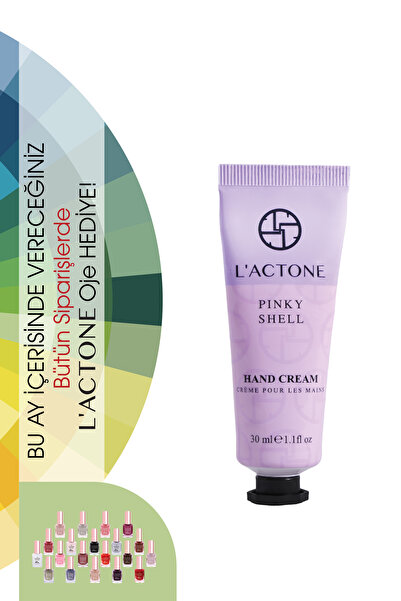 L'ACTONE Pinky Shell Hand Cream 30 ml / Hand Cream - 1 Piece with Nail Polish...