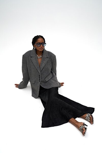 BOHEMAİ Fusta lungă din satin negru Eubah