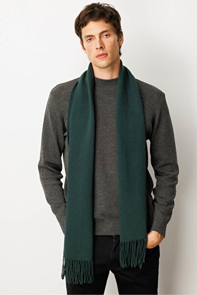 Desen Triko Ανδρικό μαλλί απλό μάλλινο κασκόλ πράσινο