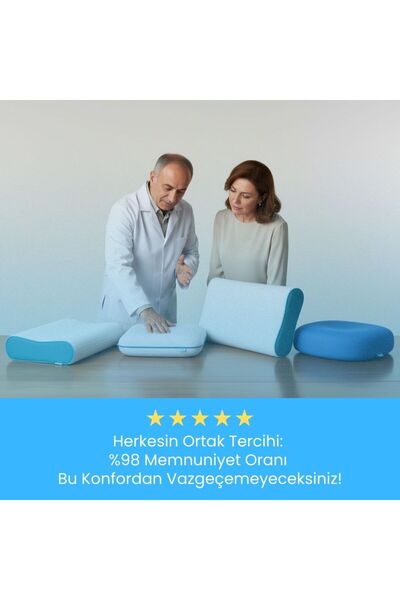 FOM Smith Ve Bels Visco Anatomik Oturma Simidi Ve Bel Destek Yastık Ofis Seti, Ortopedik, Pembe