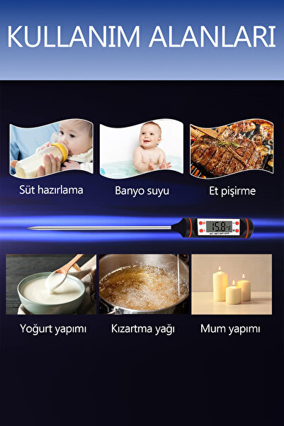 Factorial Mama Süt Yoğurt Mayalama Dijital Çubuk Gıda Termometresi Fonksiyonel Tasarım Sağlam ve Dayanıklı