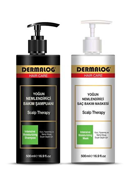 DERMALOG Kuru Yıpranmış Saçlar Için Yoğun Nemlendirici Ve Onarıcı Saç Bakım Seti 500 Ml