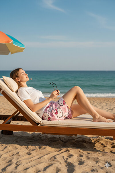 BUKADINCA Hello Kitty Desenli Yazlık Şort- BK1010004