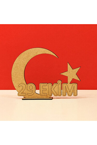 BİR LAZER Ahşap Boyama 29 Ekim Cumhuriyet Bayrak ve Ay Yıldız Figürü Etkinlik