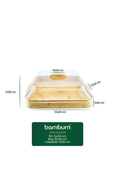 Bambum Modica Acrylic Covered Bamboo Cake Pan Square Large