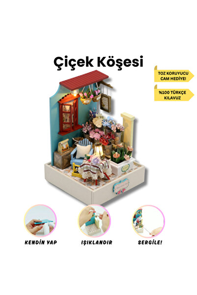 minyaturia Kendin Yap Minyatür Bahçe| Minyatür Maket Ev | Dıy Hobi Seti Ve Toz Koruma Camı