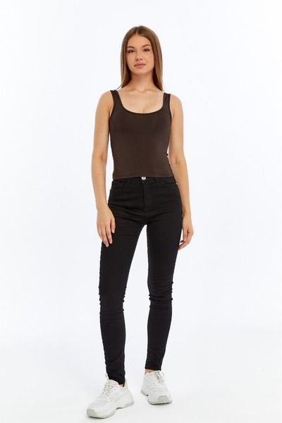 Maison La Femme Дамско боди от ликра с широки презрамки