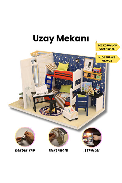 Genel Markalar Minyatür Çocuk Odası | Kendin Yap Maket Ev Seti | Ahşap Çocuk Odası | Kendin Yap