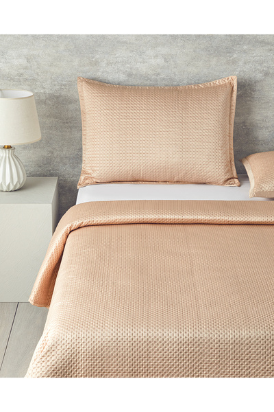 English Home Sisilla Saten Tek Kişilik Yatak Örtüsü Takımı Pudra