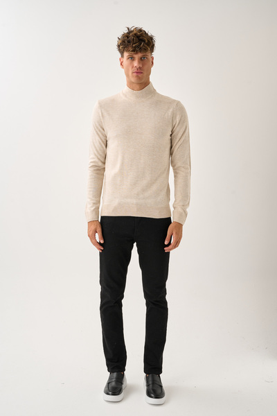 Redline Aristo Стандартний фіт напіврибальський комір трикотажний светр Екрю