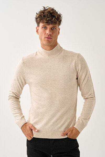 Redline Aristo Standard Fit Half Turtleneck Sweater Ecru