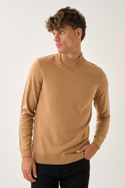 Redline Aristo Standard Fit Half Turtleneck Sweater Brown