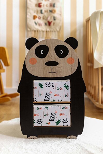 Eq deco Figürlü Ahşap Çekmeceli Organizer – Bebek ve Çocuk Odası İçin Eğlenceli Düzenleyici Panda Ayı Kaplan