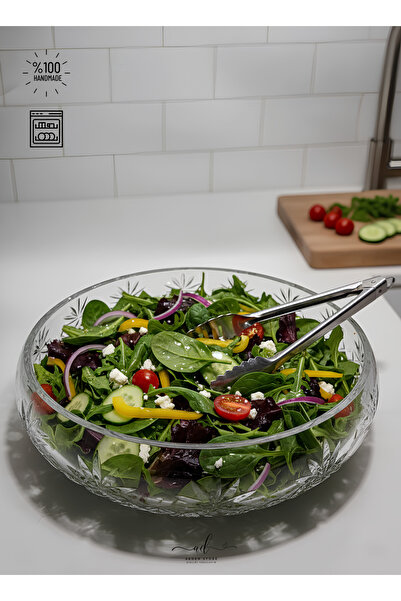 AKDEN STORE KRİSTAL KESME DEKOR ELEGANT SERİSİ 26 CM SOFRA CAM KASE