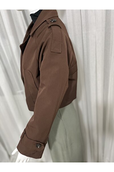 Next Trend Trençkot basic düğmeli kruvaze yaka