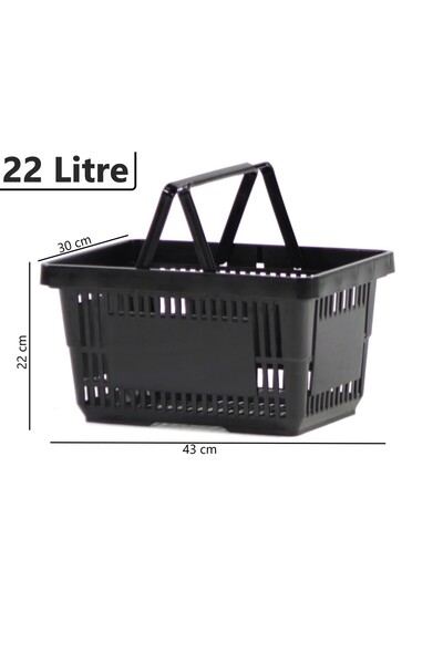 Marketix Plastik Market Alışveriş El Sepeti 22 Litre Siyah