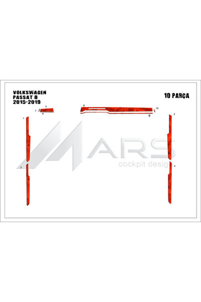 Marscockpitdesign غطاء الكونسول/الترادف لسيارة فولكس فاجن باسات B8 2015-2019
