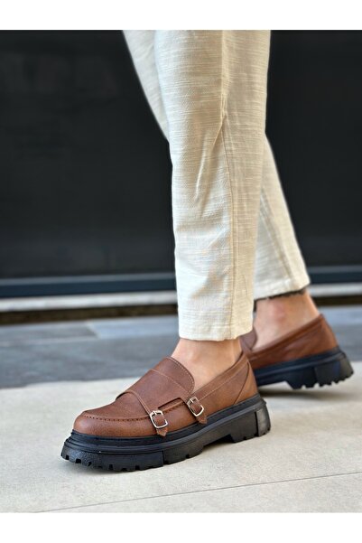 BOA Ba0242 Classic High Black Sole Tan Men's Shoes with Buckle