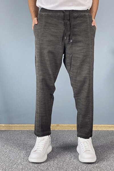 Alışveriş Sokağı Кароліна з різьбленим кроєм, лляні штани з шнурівкою на талії та еластичною манжетою | STK1496-Штани