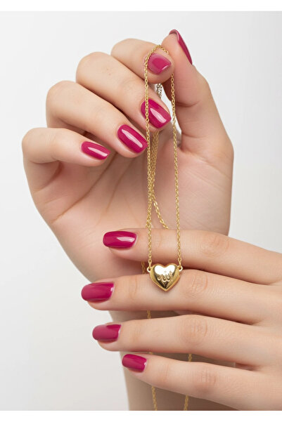 Rednose Allah Yazılı Kalp Motif Gold Çelik Kolye modern stil gece günlük abiy...