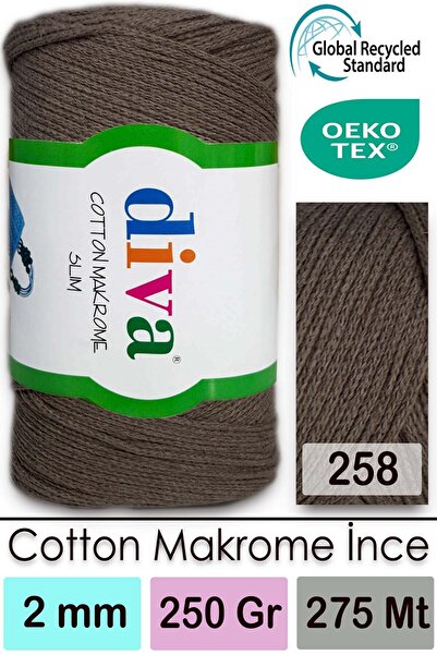 Diva İplik Diva Cotton Макроме Тонкий 258 Середній Візон