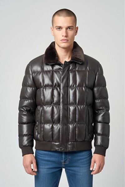 Brango Erkek Deri Rahat Kesim Mont