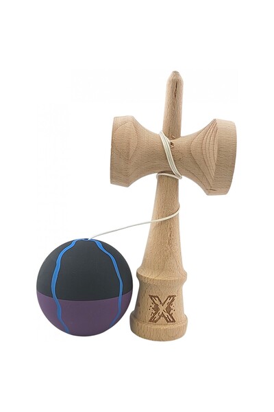 Flippy Kendama X Original, Διαδραστικό, Flippy, Ξύλινο, Λαβή από καουτσούκ, 18 cm, Μαύρο/Μωβ