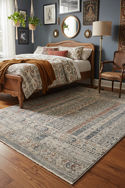 Cool Halı Hanedan Mavi Halı Modern Etnik Desen Dokuma Makine Halısı Spor Oturma Odası Salon Halısı Ev Oda Halı