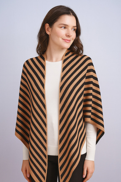 Sebir Moda Şal de tricotat triunghiular în dungi