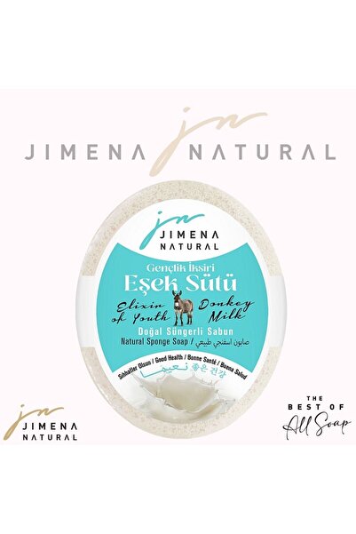 Jimena Natural Gençlik İksiri Eşek Sütü Doğal Süngerli Sabun 125 Gr, Cilt Yen...