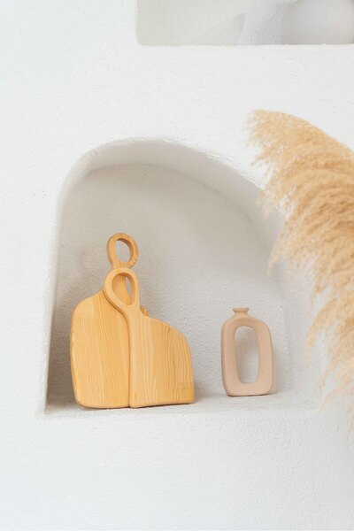 KaiHome مجموعة من 2 لوح تقطيع خشبي مزخرف / لوح عرض مفتوح