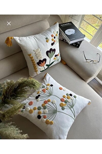 Reset Bmyhome Punch Nakışlı 1 Adet Kırlent Kılıfı