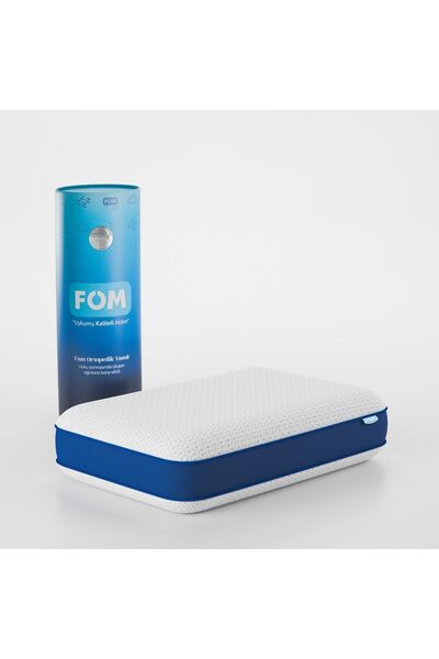 FOM Tombik Full Ortopedik Masaj Etkili Konforlu Visco Yastık, Ortopedik, 60 X 40 X 13, Lacivert