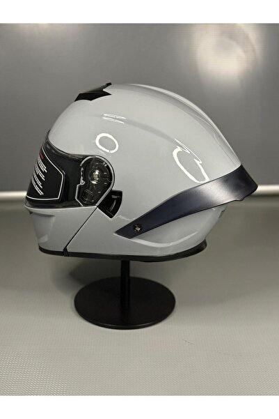 WOSEN Ws-202 Güneş Gözlüklü Çene Açılır Kask Şeffaf Vizörlü Cement Grey