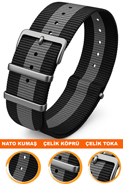 COBRA 24mm Fossil-Welder-Casio-Seiko-Omega-Armani Saat Uyumlu Nato Tekstil Ku...