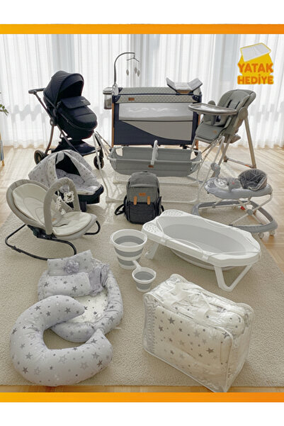 modabebekler 33 Parça Bebek Çeyiz Seti | Bebek Arabası Park beşik Mama Sandal...