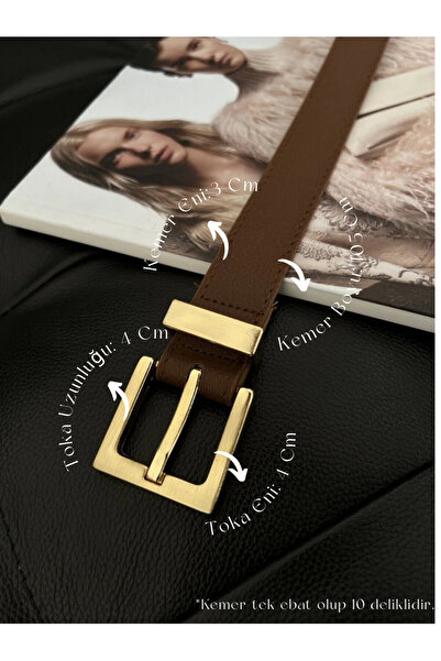 Fiori Дамски колан с квадратна катарама, колан за панталони, колан за яке, колан за рокля