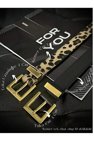 Fiori 2li Kare Tokalı Köprülü Kadın Kemeri, Pantolon Kemeri, Ceket Kemeri, El...